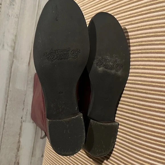 Nine West Elegant Burgundy Leather Knee-High Boots - Picture 7 of 7